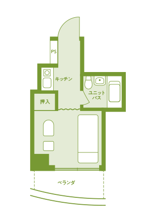 ユニットバス浴室付（708号室）